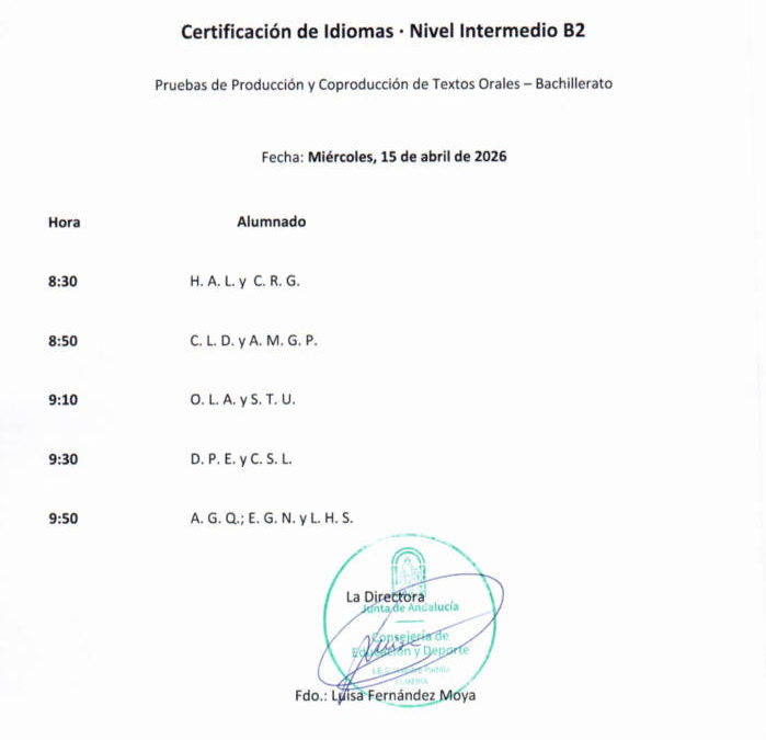 Pruebas PEC Nivel 2 en inglés